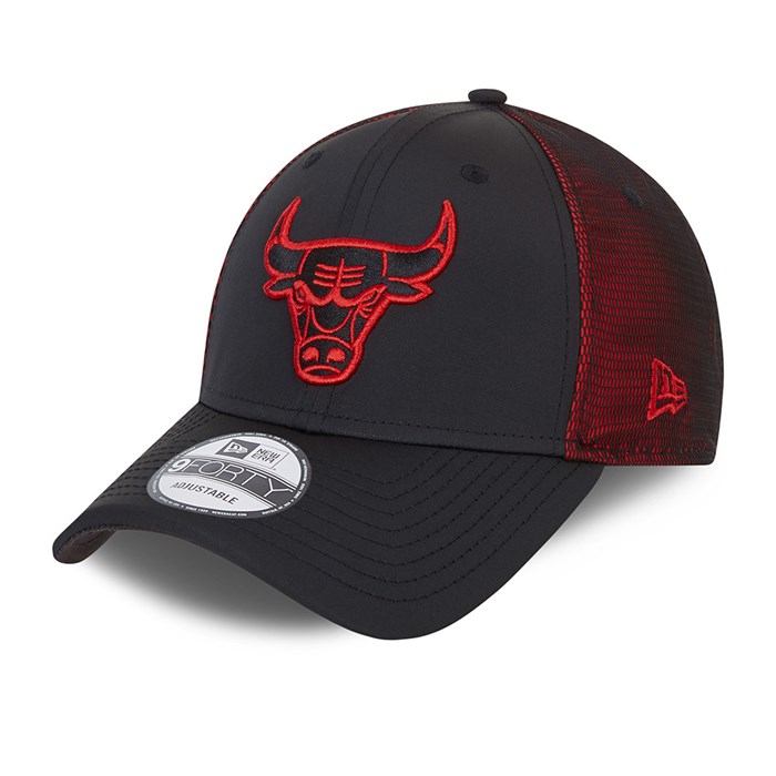 Chicago Bulls Mesh 9FORTY Lippis Mustat - New Era Lippikset Suomi FI-312687